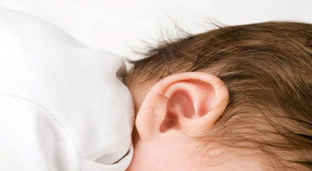 closeup of baby's ear