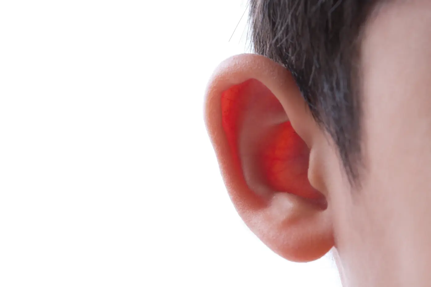 Close-up of a man’s ear