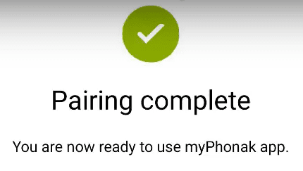 pairing complete phonak android