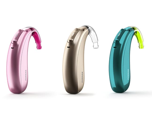 Various colours of the Phonak Sky series.