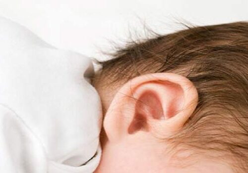 closeup of baby's ear